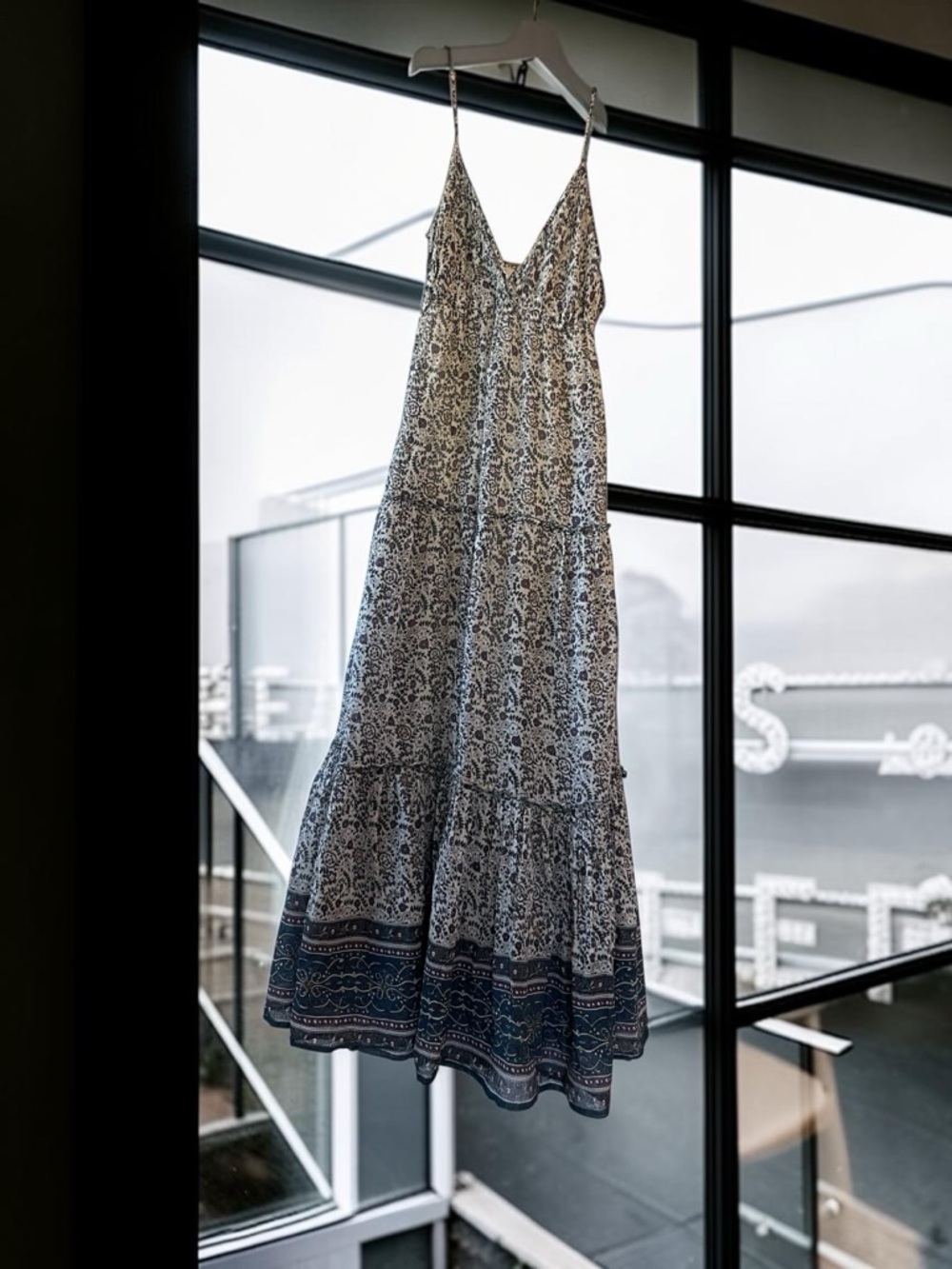 PPLA Cotton Paisley Maxi Dress Small Boho Beach Vacation Summer Resort Flowy